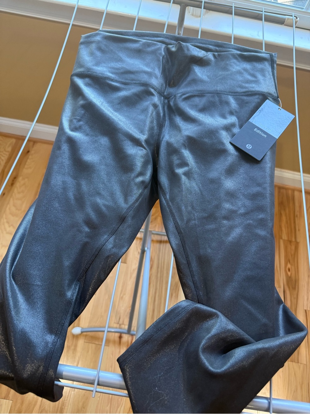 lululemon athletica Black Shiny High-Rise Leggings NWT